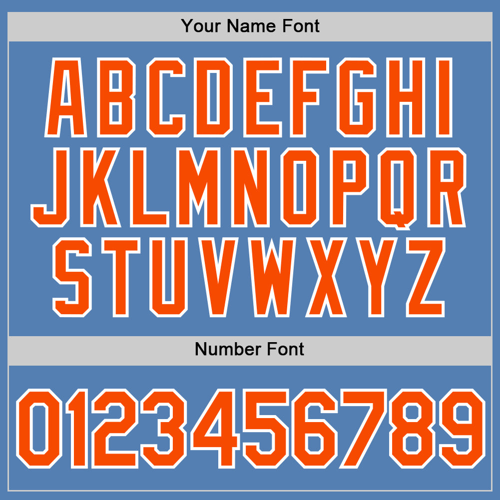 Custom Light Blue Orange-White Performance T-Shirt view 4