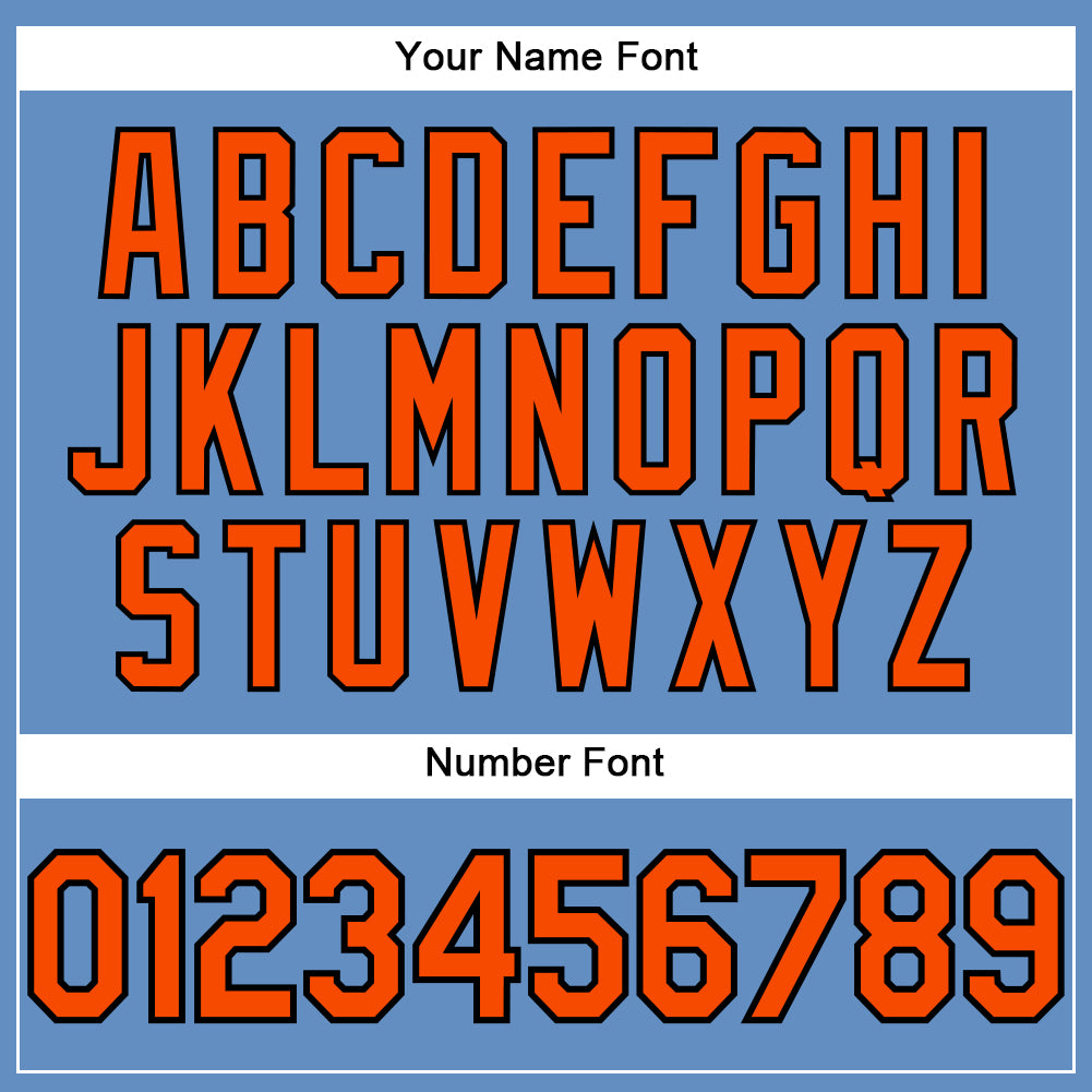 Custom Light Blue Orange-Black Performance T-Shirt view 4