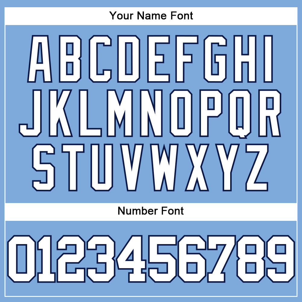 Custom Light Blue White-Navy Authentic Baseball Jersey view 5
