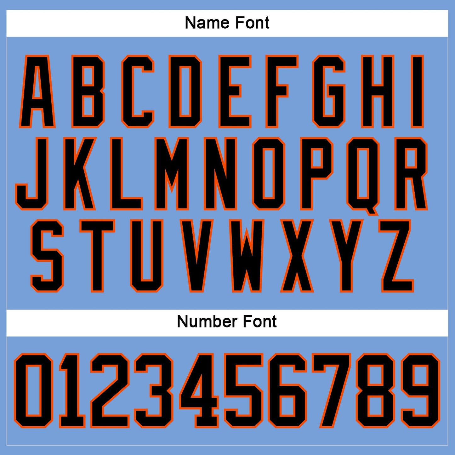 Custom Light Blue Black-Orange Hockey Lace Neck Jersey view 5