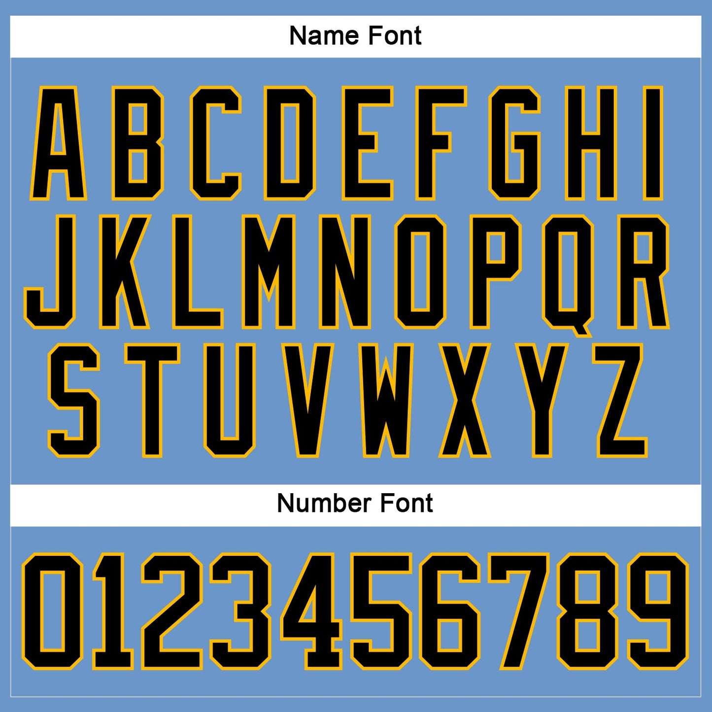 Custom Light Blue Black-Gold Hockey Jersey view 5