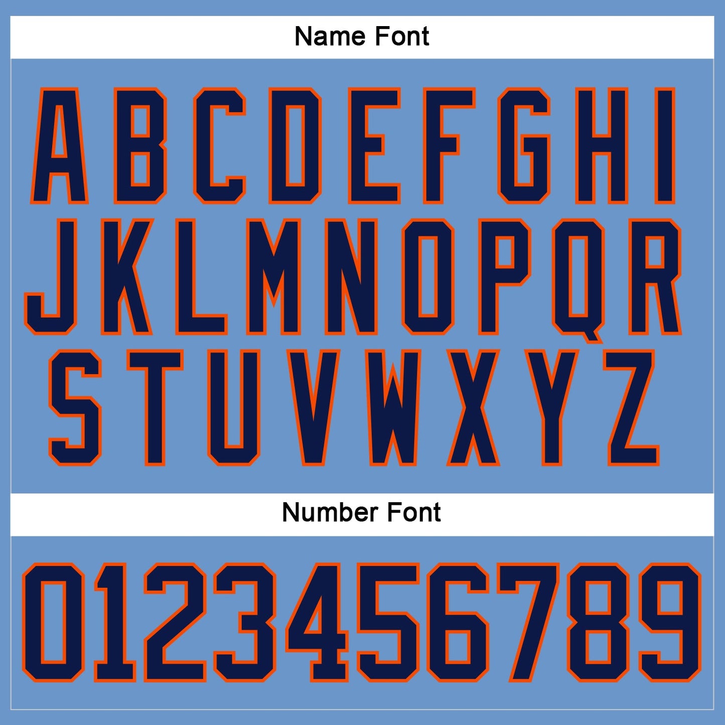 Custom Light Blue Navy-Orange Hockey Jersey view 5