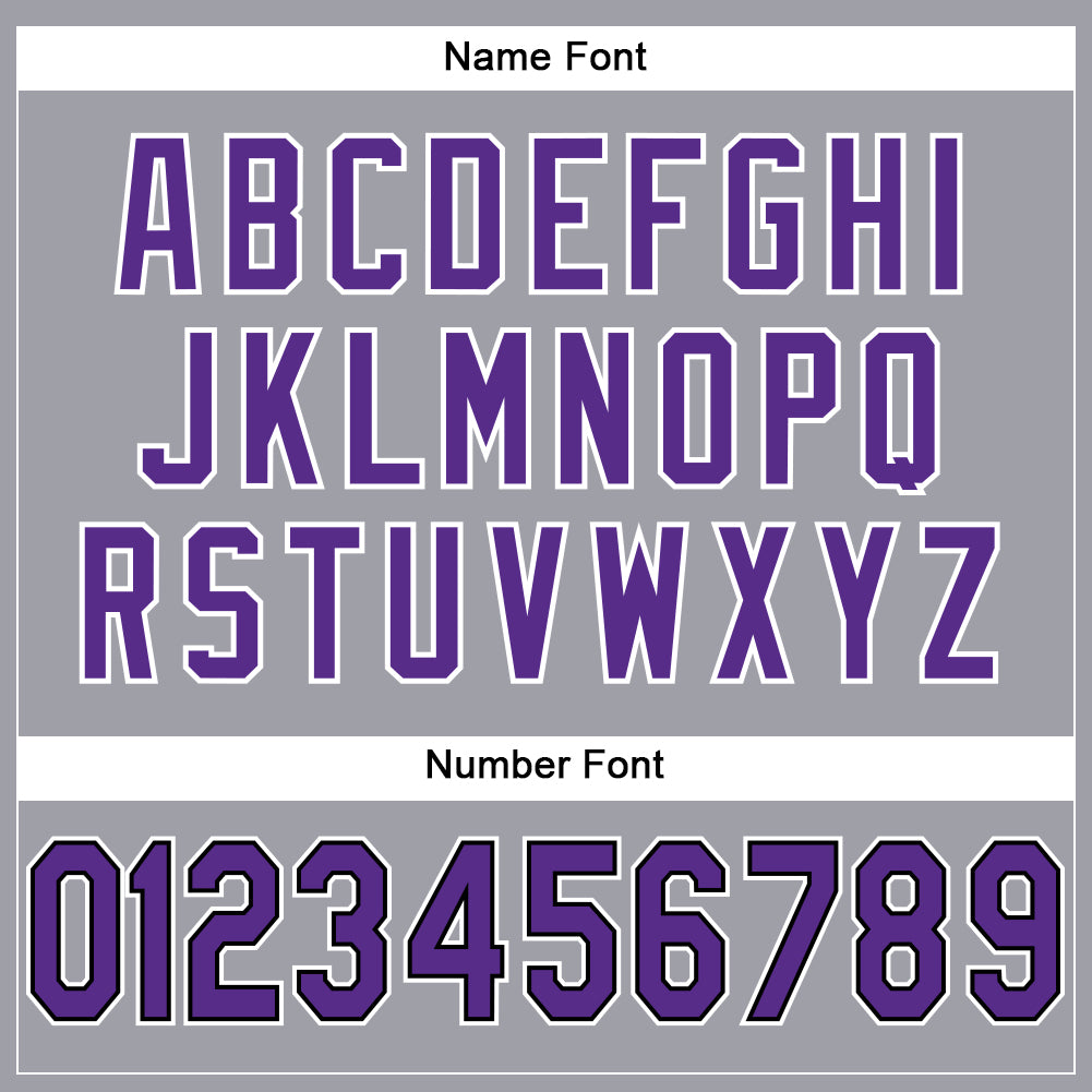 Custom Light Gray Purple-Black Mesh Authentic Football Jersey view 4