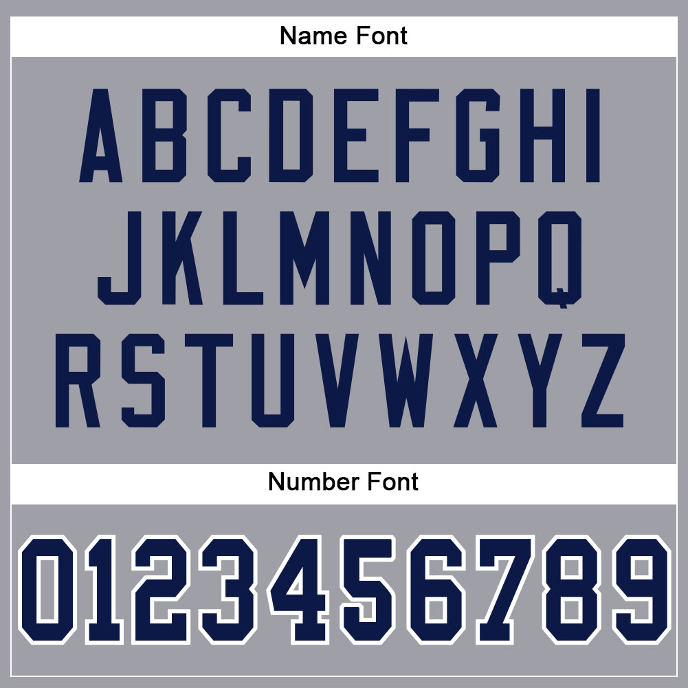 Custom Light Gray Navy-White Mesh Authentic Football Jersey view 4