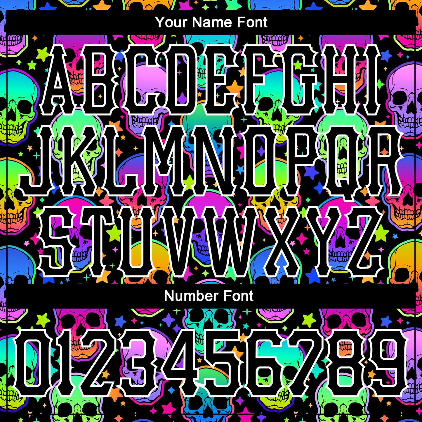Custom 3D Pattern Bright Multicolored Halloween Skulls Long Sleeve Performance T-Shirt view 4