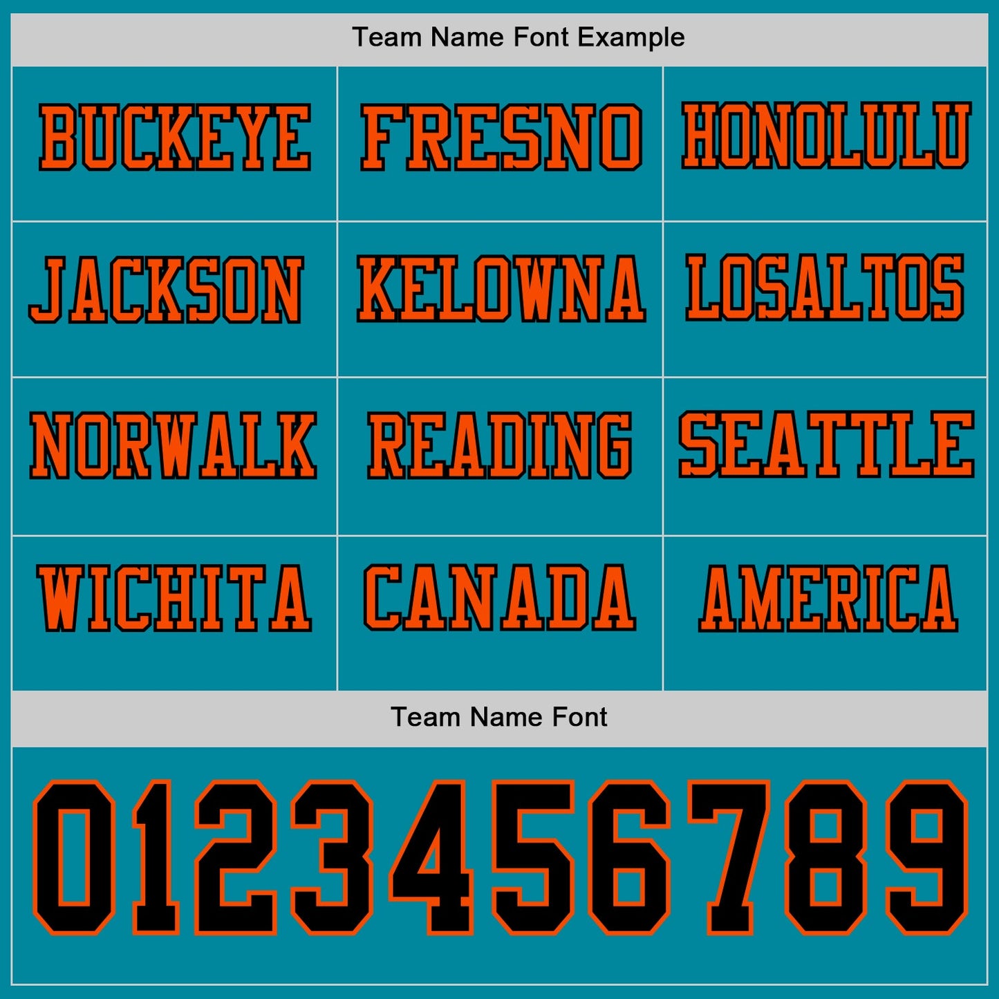 Custom Teal Black-Orange Long Sleeve Authentic Football Jersey view 3