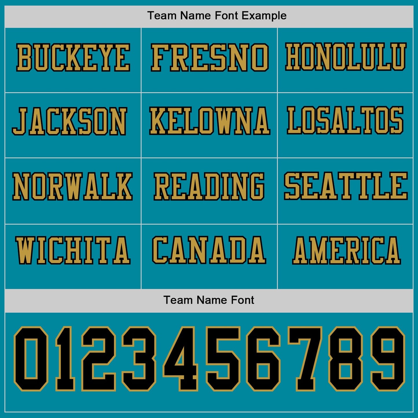 Custom Teal Black-Old Gold Long Sleeve Authentic Football Jersey view 3
