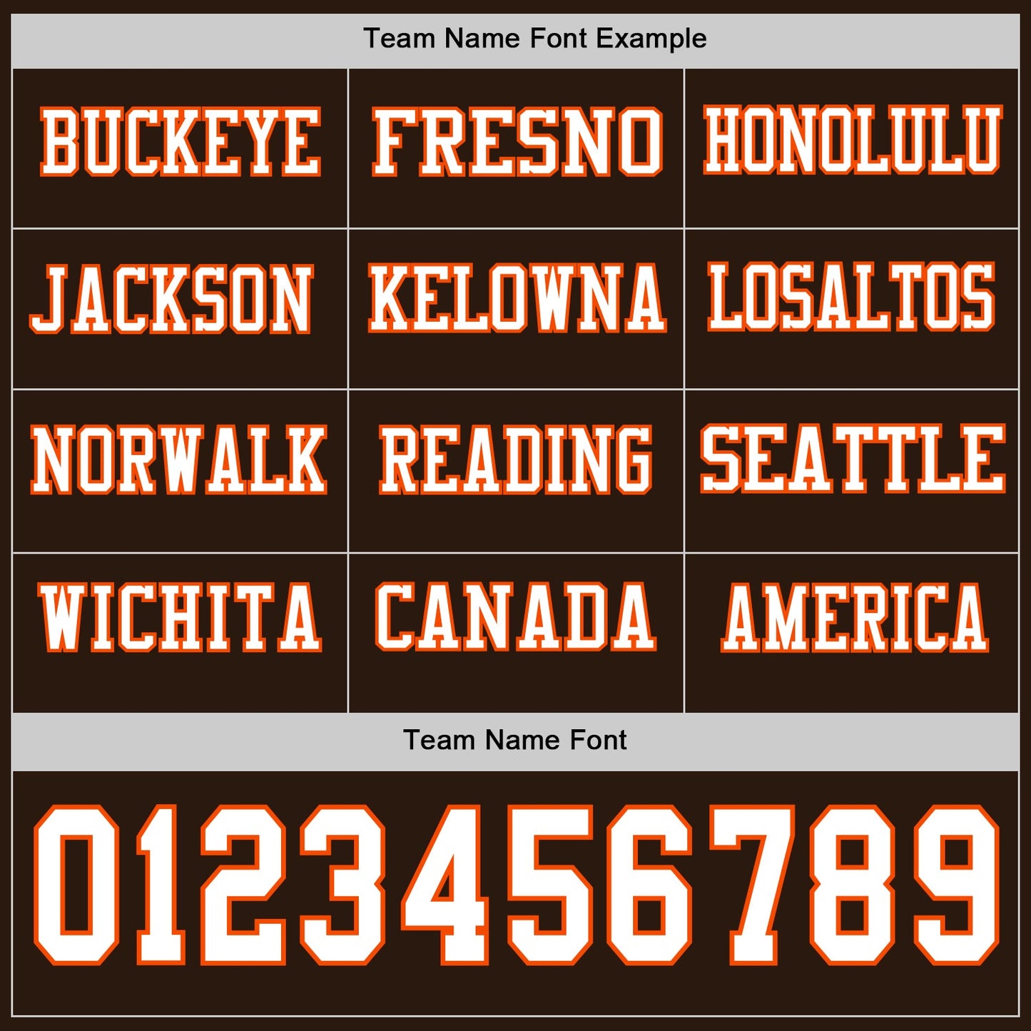 Custom Brown White-Orange Long Sleeve Authentic Football Jersey view 3