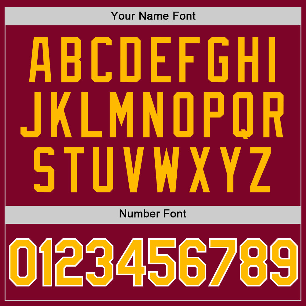 Custom Maroon Gold-White Authentic Throwback Baseball Jersey view 5