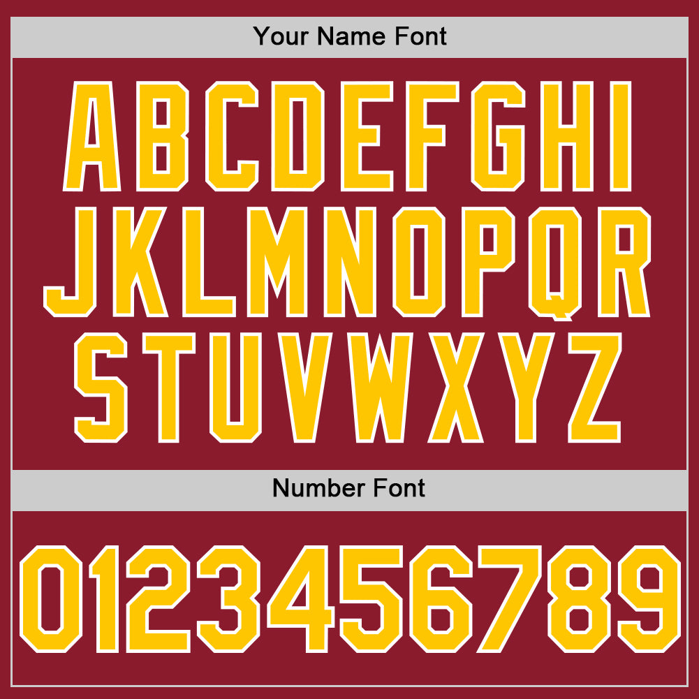 Custom Maroon Yellow-White Mesh Authentic Throwback Baseball Jersey view 5