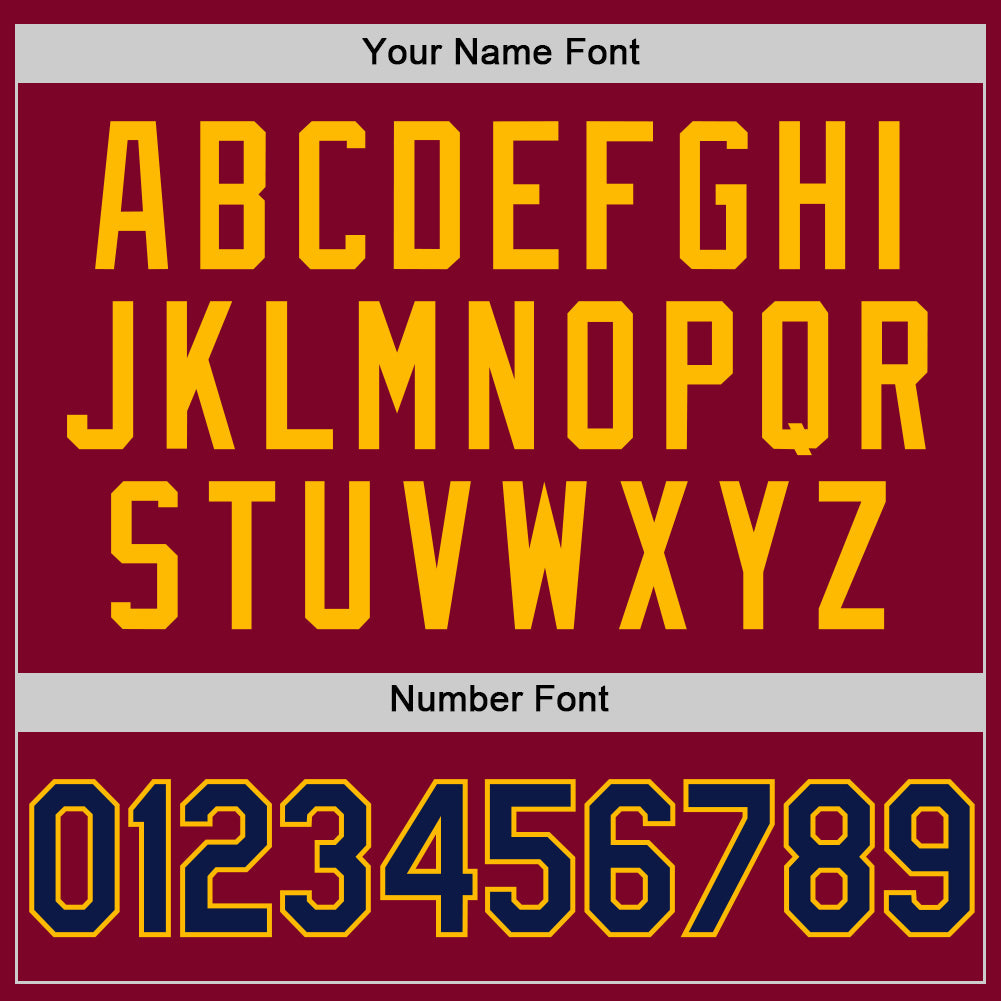 Custom Maroon Navy-Gold Authentic Throwback Basketball Jersey view 4