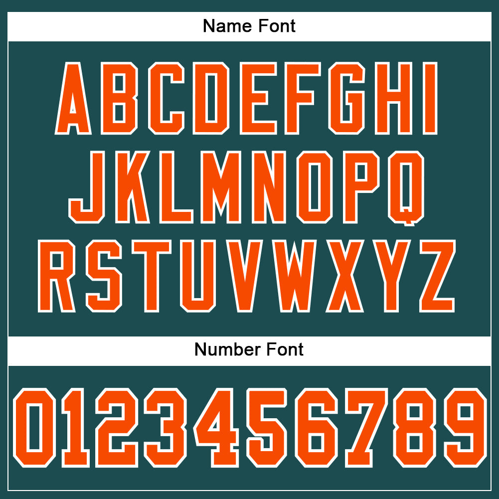 Custom Midnight Green Orange-White Mesh Authentic Football Jersey view 4