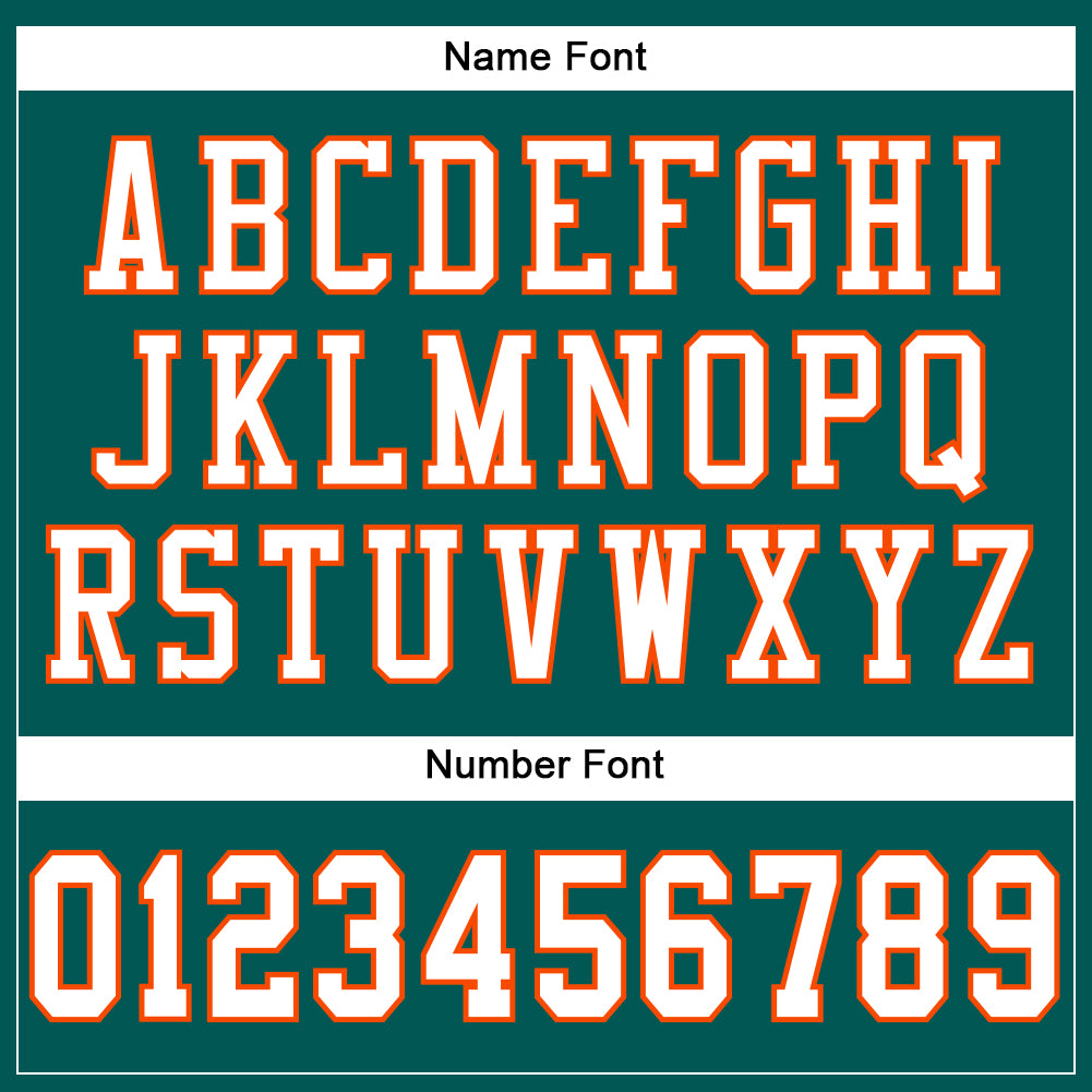 Custom Midnight Green White-Orange Mesh Authentic Football Jersey view 4