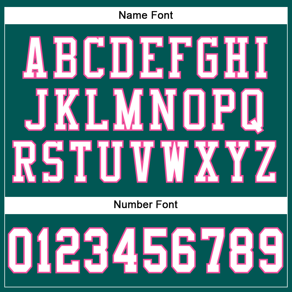 Custom Midnight Green White-Pink Mesh Authentic Football Jersey view 4