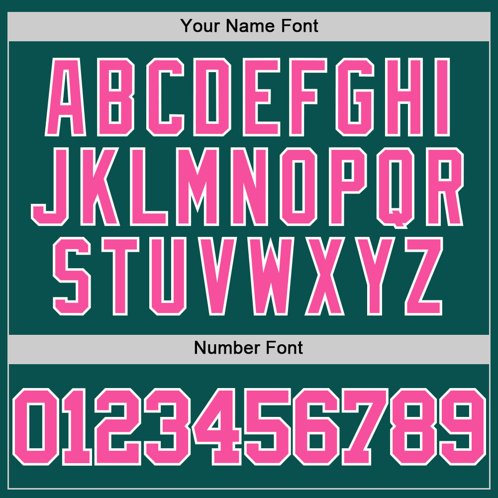 Custom Midnight Green Pink-White Authentic Basketball Jersey view 4