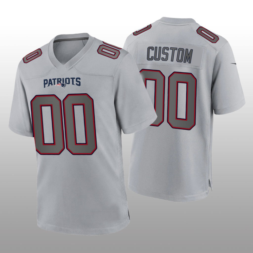 Custom NE.Patriots Gray Atmosphere Game Jersey Stitched American Football Jerseys - Main View