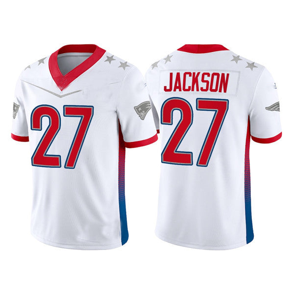 NE.Patriots #27 J.C. Jackson 2022 White Pro Bowl Stitched Jersey American Football Jerseys - Main View