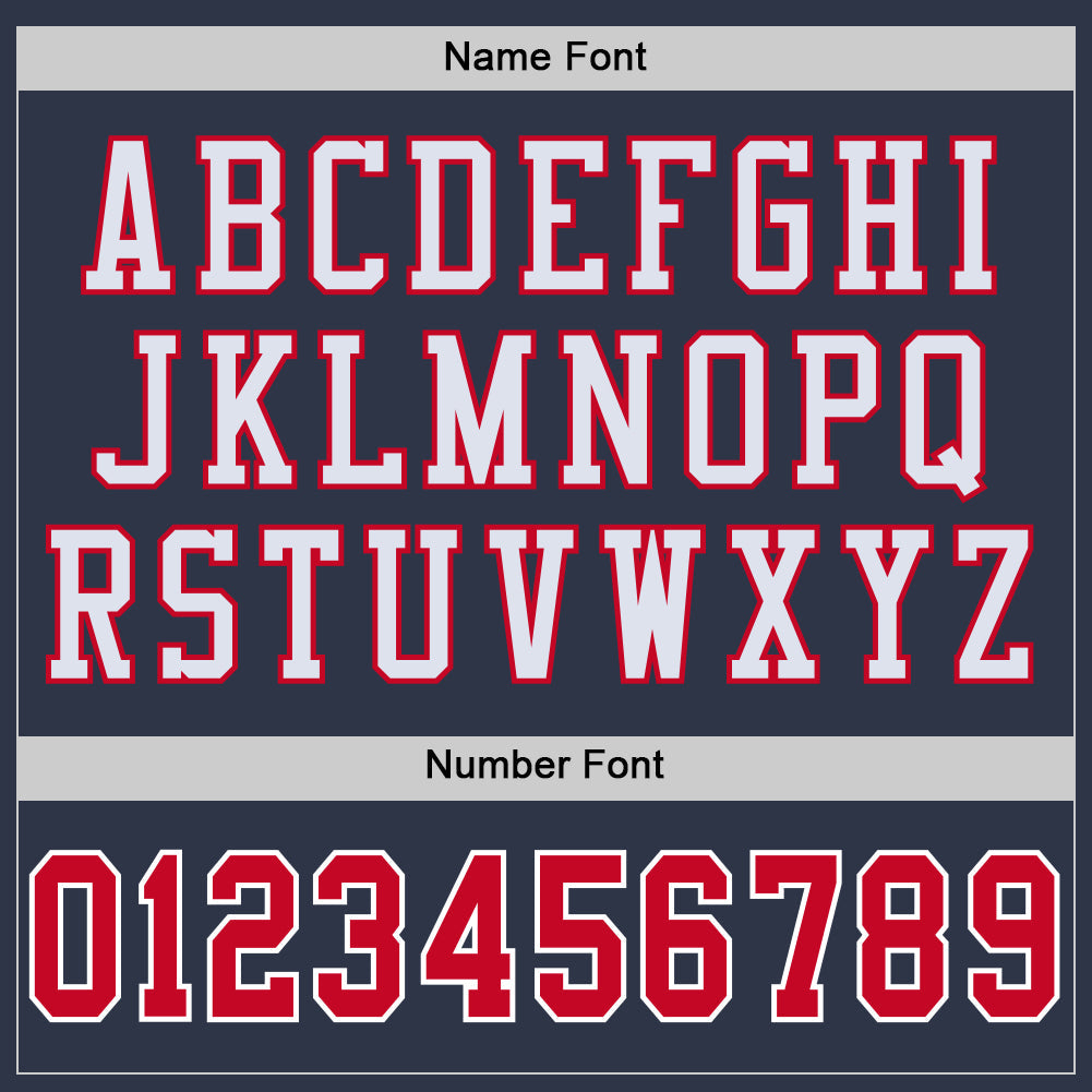 Custom Navy Red-White Mesh Authentic Throwback Football Jersey view 4