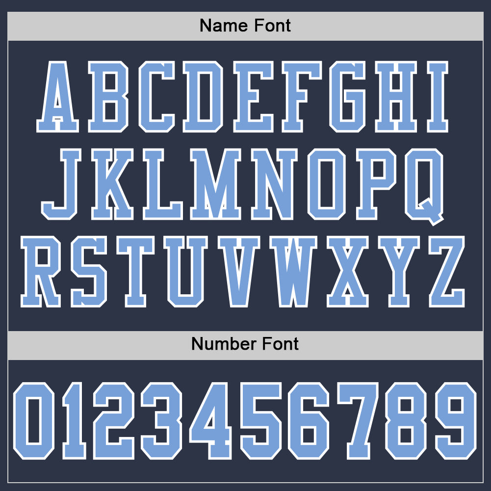 Custom Navy Light Blue-White Mesh Authentic Football Jersey view 4