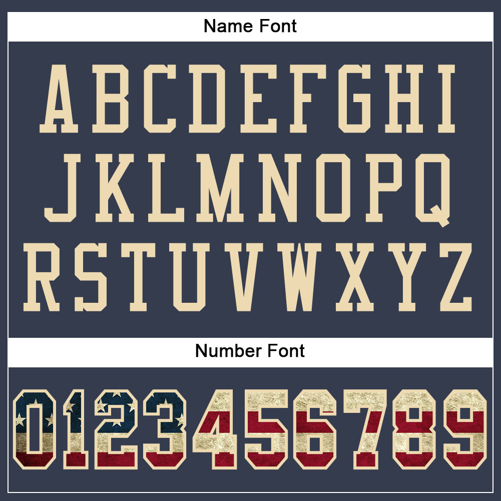 Custom Navy Vintage USA Flag-Cream Mesh Authentic Football Jersey view 4