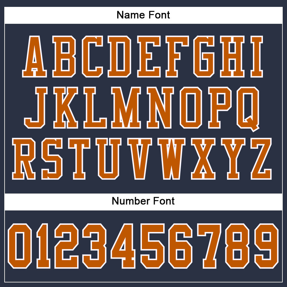 Custom Navy Texas Orange-White Mesh Authentic Football Jersey view 4
