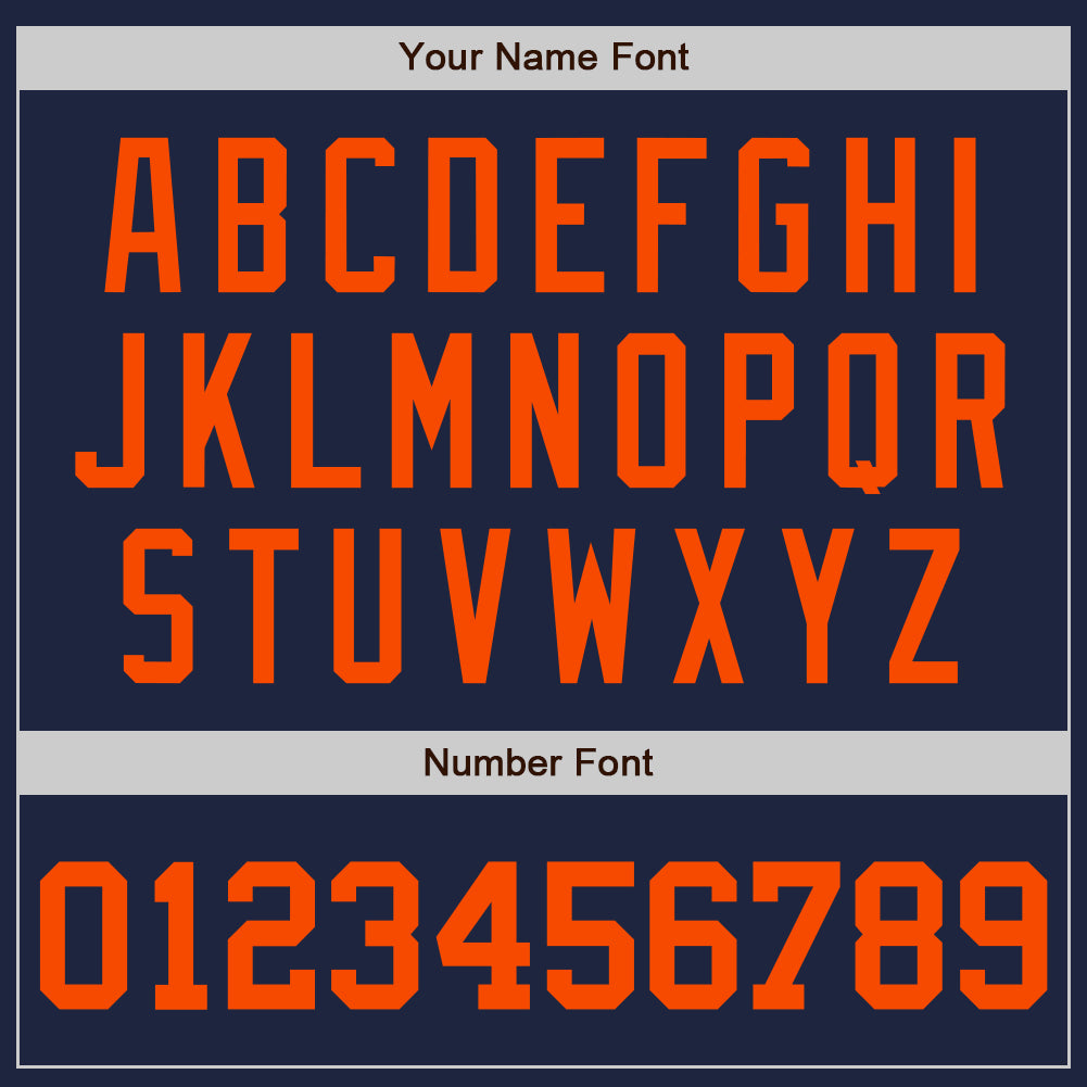 Custom Navy Orange-Navy Authentic Baseball Jersey view 5