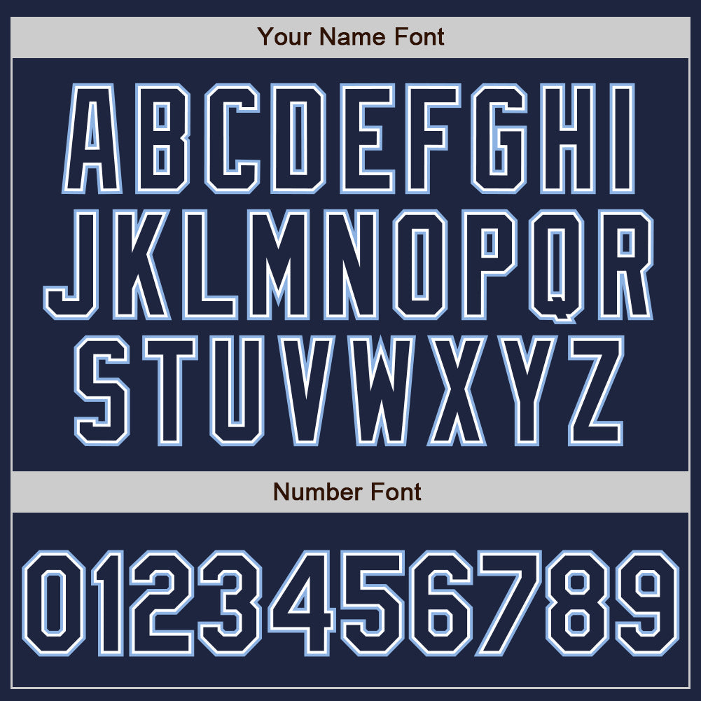 Custom Navy Navy-Light Blue Authentic Baseball Jersey view 5