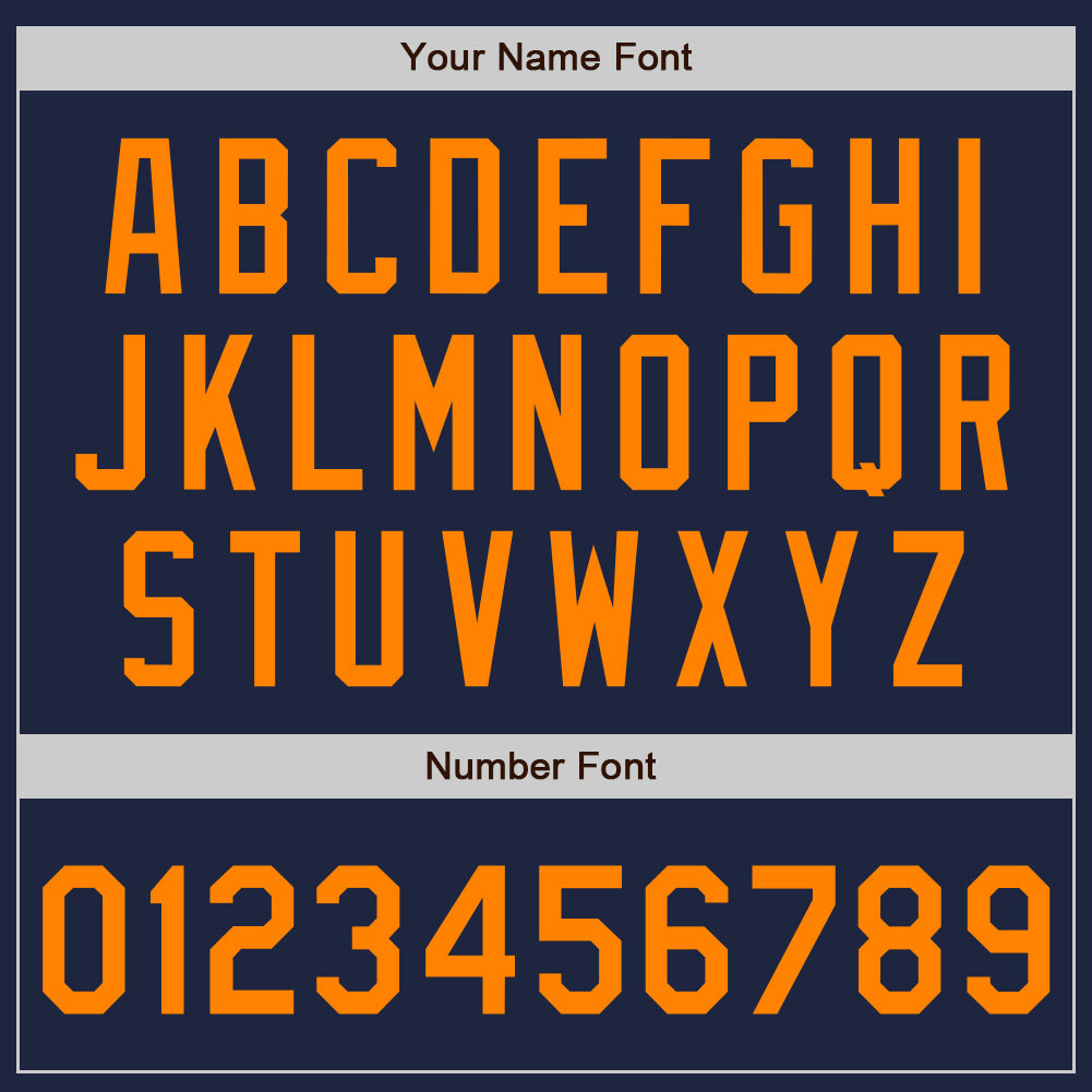 Custom Navy Bay Orange-Navy Authentic Baseball Jersey view 5