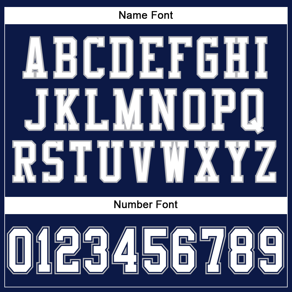 Custom Navy White-Gray Mesh Authentic Football Jersey view 4