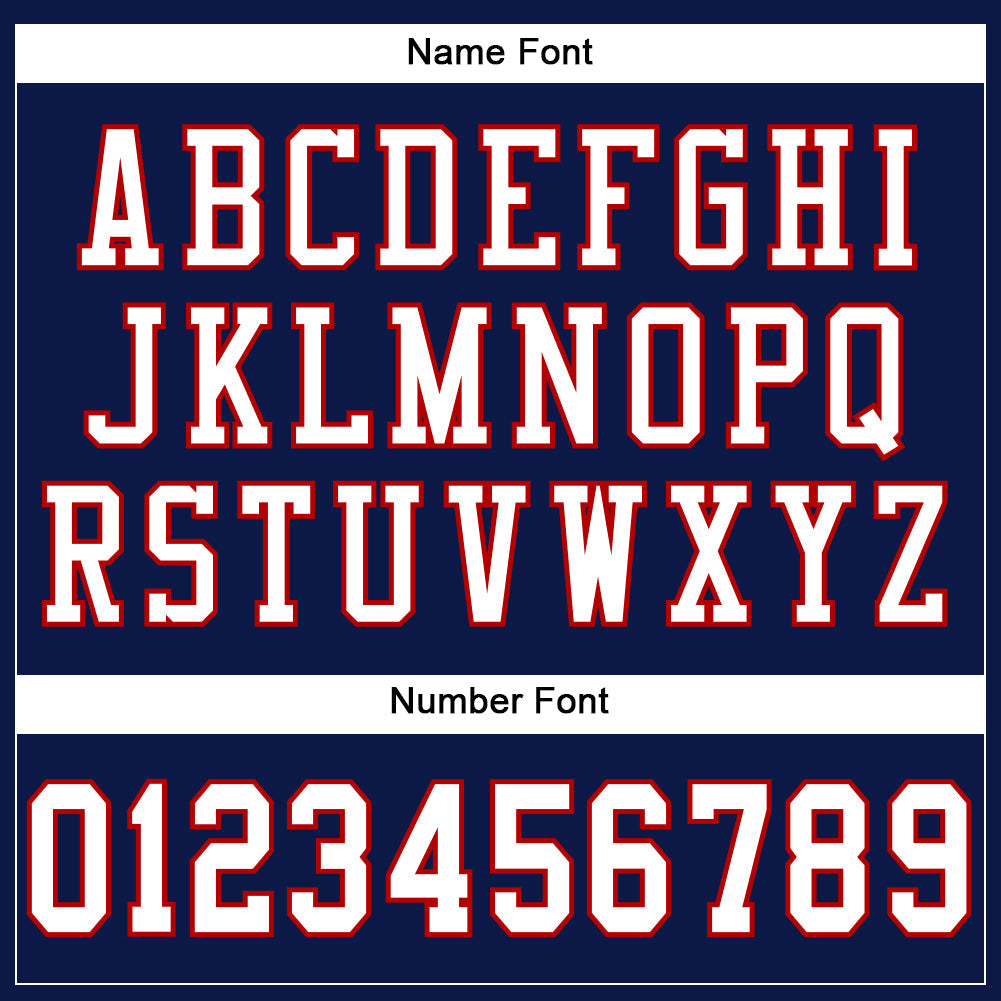 Custom Navy White-Red Mesh Authentic Football Jersey view 4