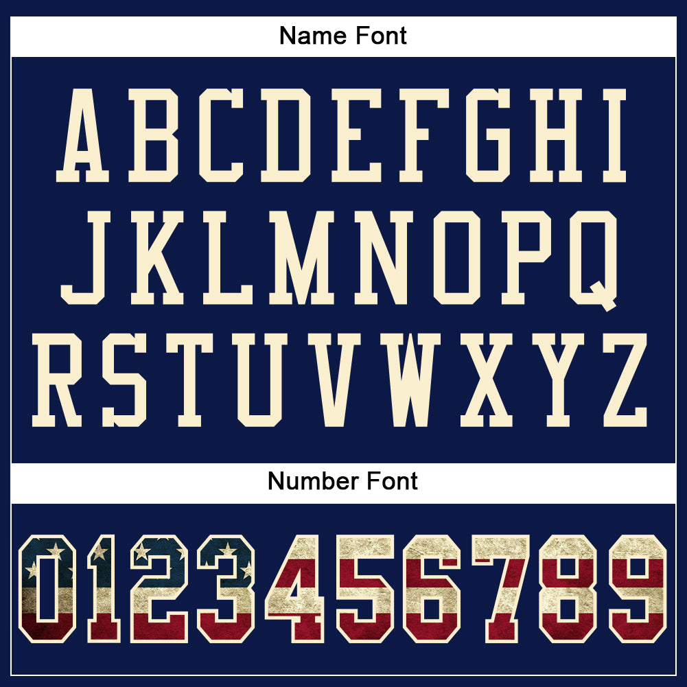 Custom Navy Vintage USA Flag-Cream Mesh Authentic Football Jersey view 4