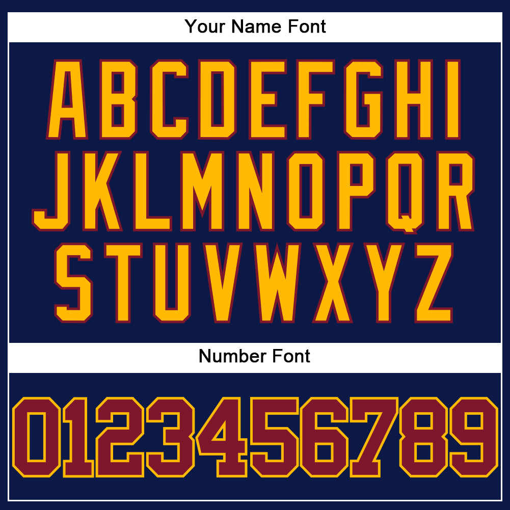 Custom Navy Crimson-Gold Authentic Baseball Jersey view 5