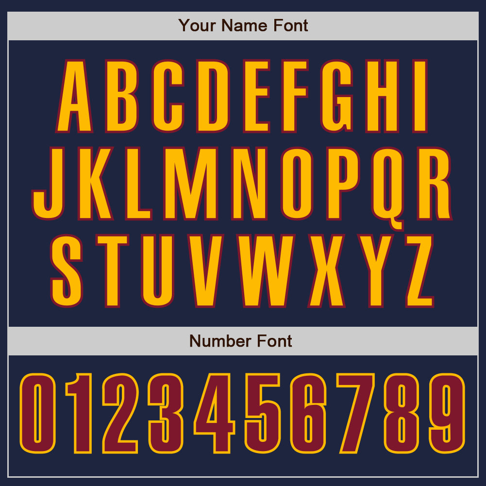 Custom Navy Crimson-Gold Authentic Baseball Jersey view 5