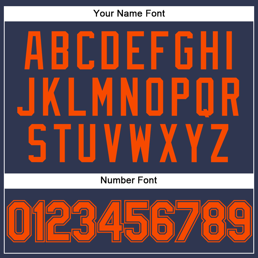 Custom Stitched Navy Orange Sports Pullover Sweatshirt Hoodie view 5
