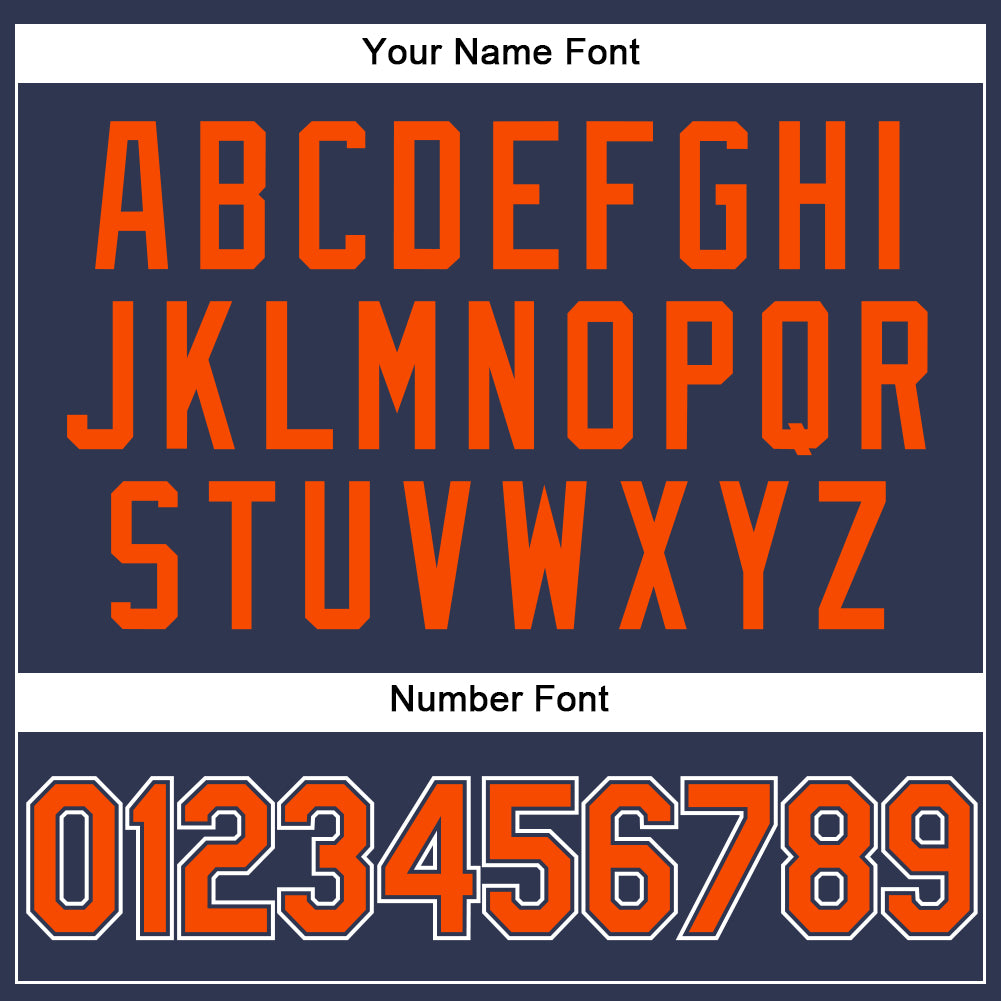 Custom Stitched Navy Orange-White Sports Pullover Sweatshirt Hoodie view 5