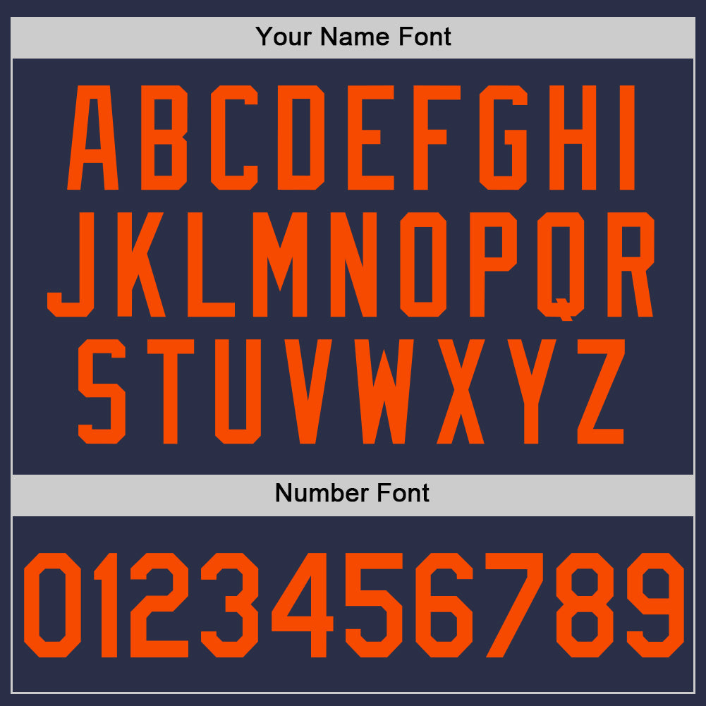 Custom Navy Orange Authentic Throwback Baseball Jersey view 5