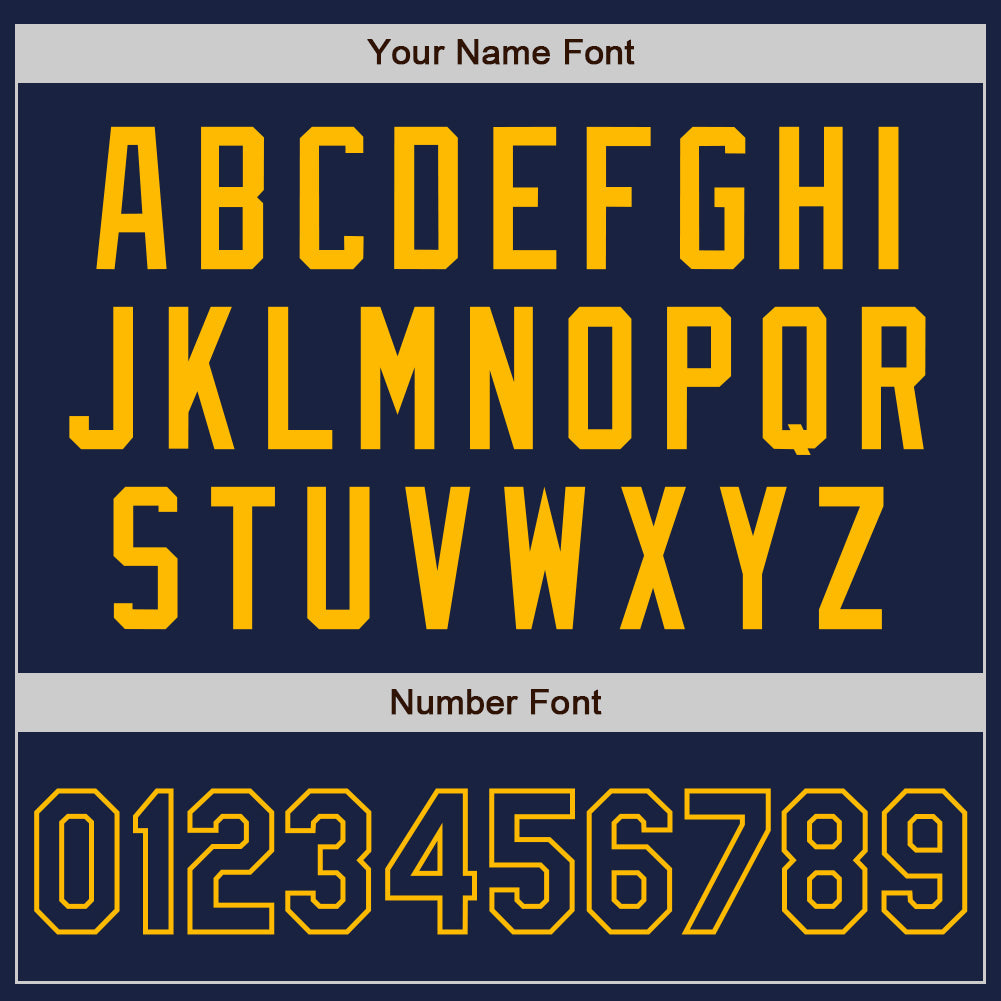 Custom Navy Gold Authentic Baseball Jersey view 8