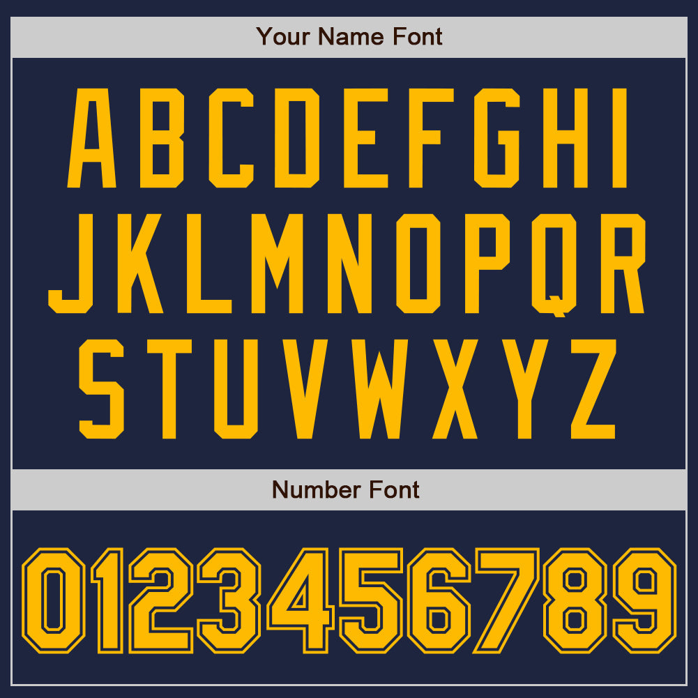 Custom Navy Gold Authentic Baseball Jersey view 5