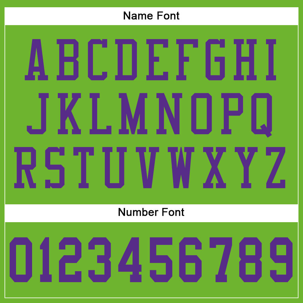 Custom Neon Green Purple Mesh Authentic Football Jersey view 4