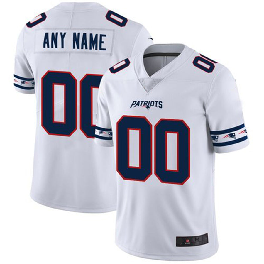 Custom NE.Patriots White Team Logo Vapor Limited Jersey Stitched American Football Jerseys - Main View