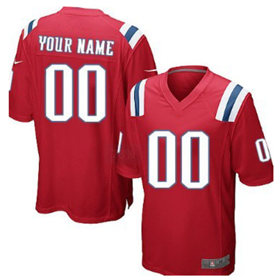 Custom NE.Patriots Red Game Jersey Stitched American Football Jerseys - Main View