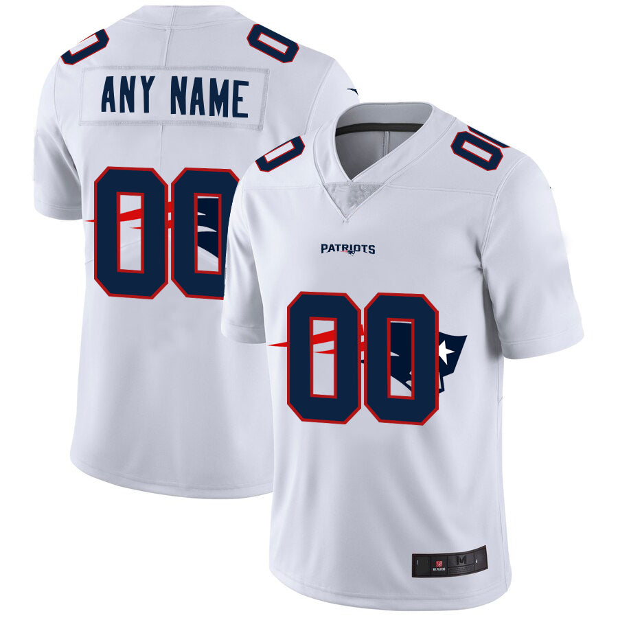 Custom NE.Patriots White Team Big Logo Vapor Untouchable Limited Jersey Stitched American Football Jerseys - Main View