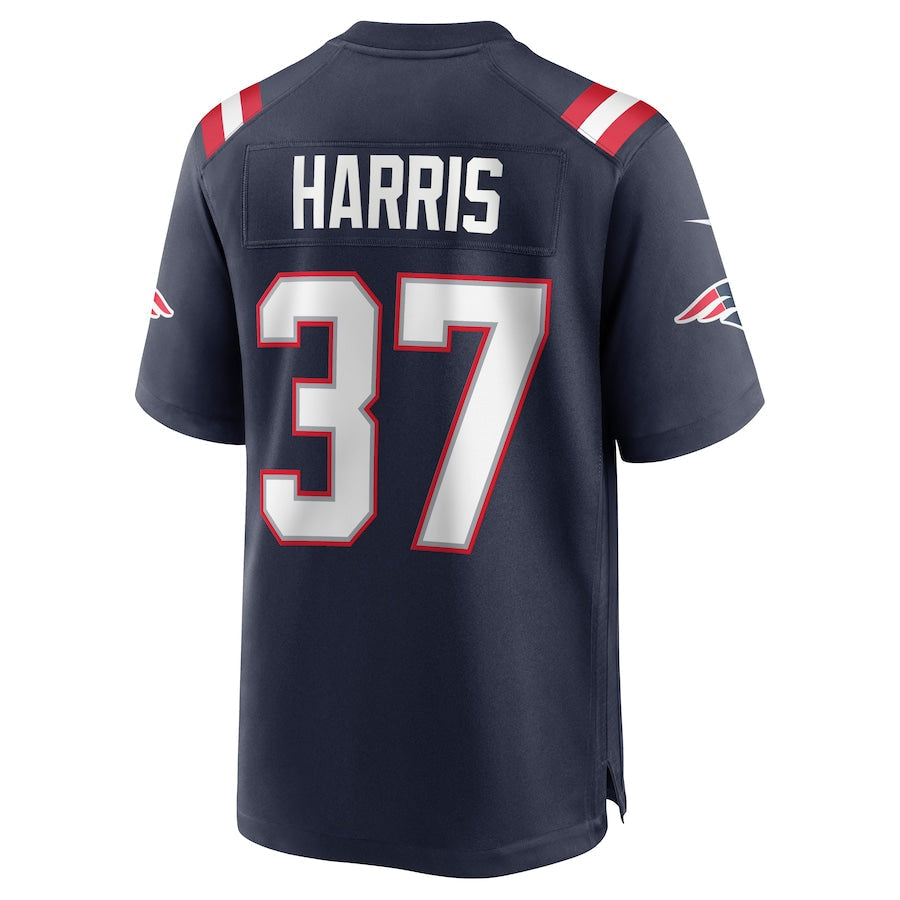 NE.Patriots #37 Damien Harris Navy Game Jersey Stitched American Football Jerseys - Main View