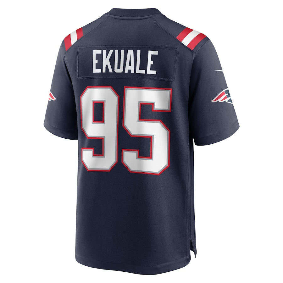 NE.Patriots #95 Daniel Ekuale Navy Game Player Jersey Stitched American Football Jerseys - Main View