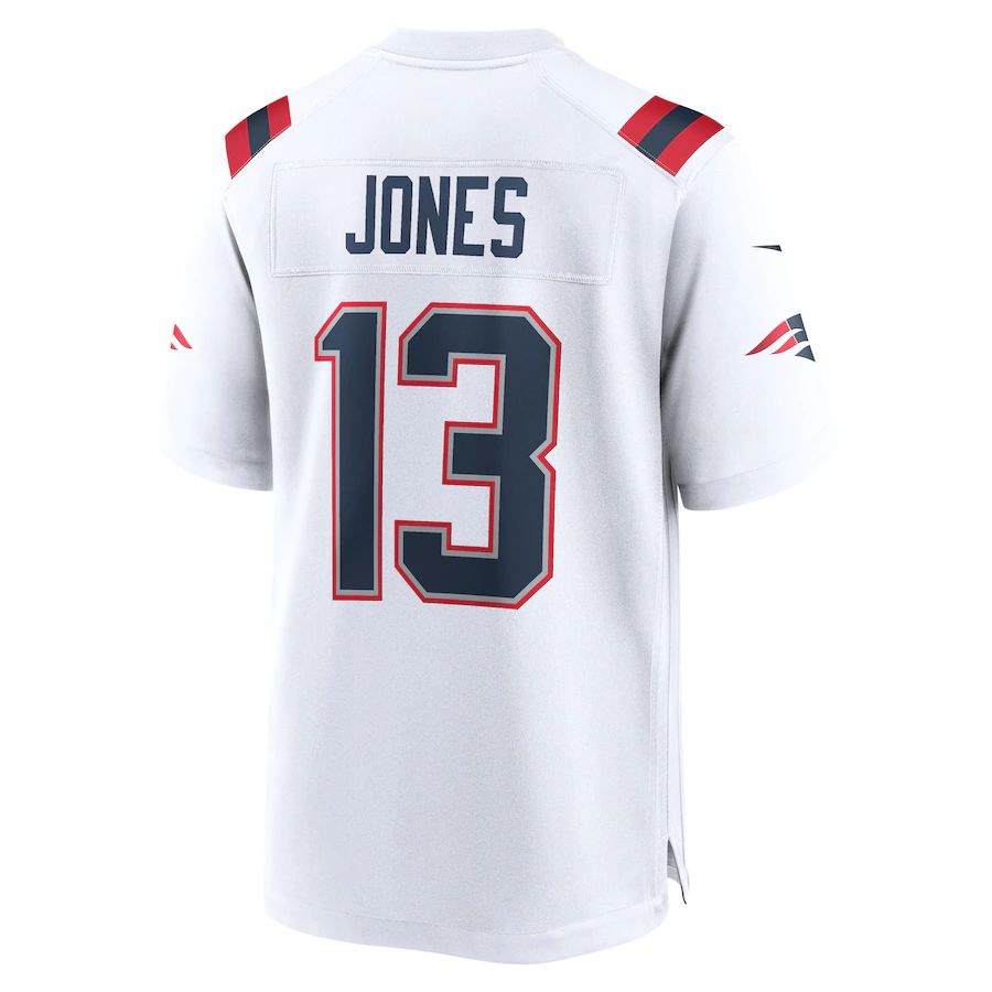NE.Patriots #13 Jack Jones White Game Player Jersey Stitched American Football Jerseys - Main View