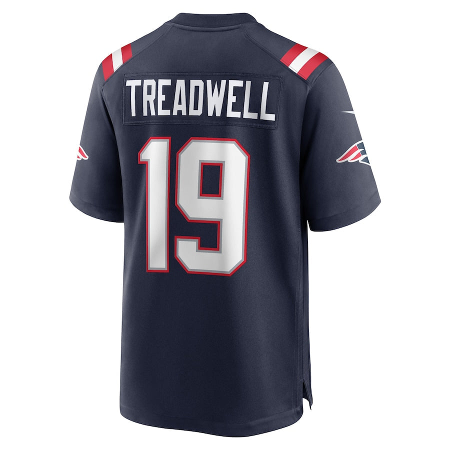 NE.Patriots #19 Laquon Treadwell Navy Game Player Jersey Stitched American Football Jerseys - Main View
