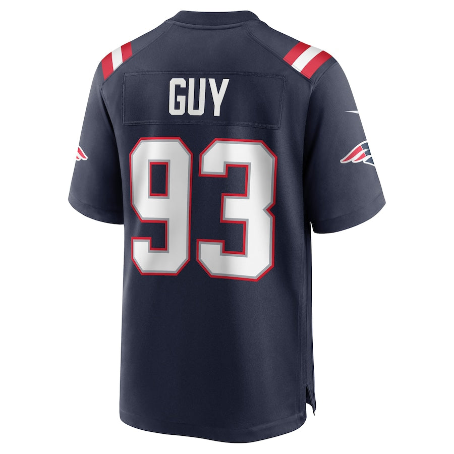 NE.Patriots #93 Lawrence Guy Navy Game Jersey Stitched American Football Jerseys - Main View