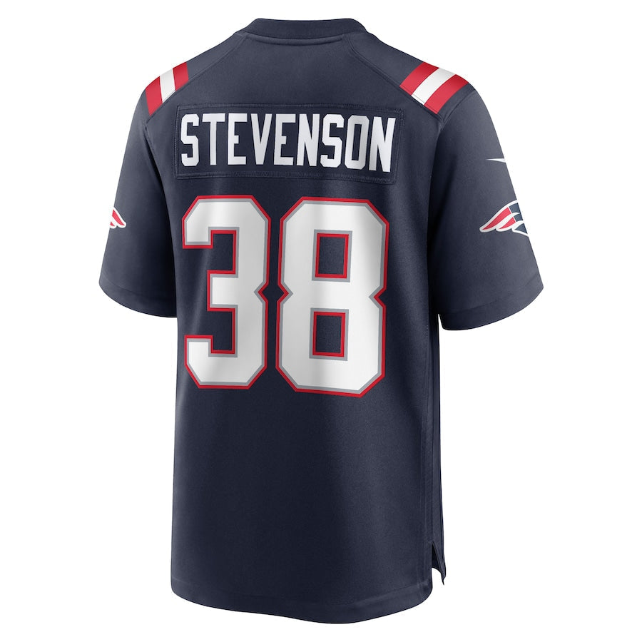 NE.Patriots #38 Rhamondre Stevenson Navy Game Jersey Stitched American Football Jerseys - Main View