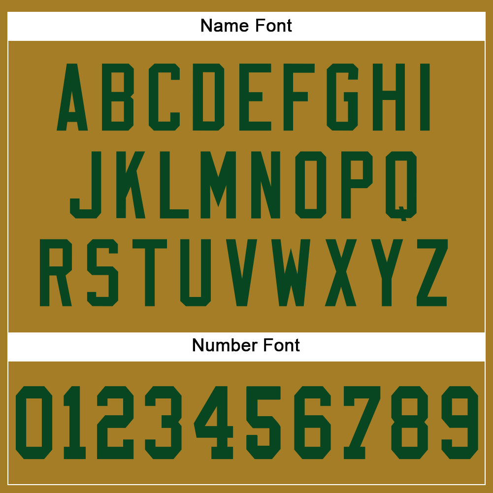 Custom Old Gold Green Mesh Authentic Football Jersey view 4