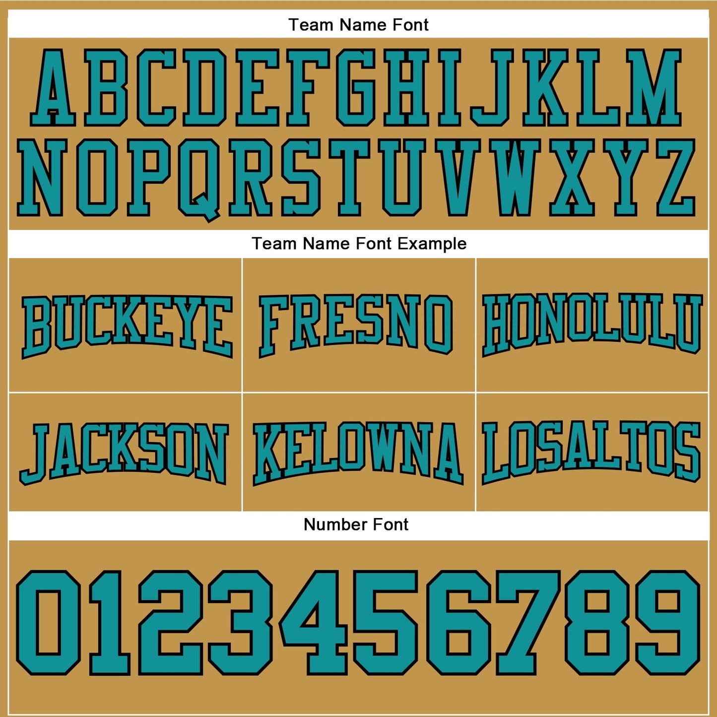 Custom Stitched Old Gold Teal-Black Football Pullover Sweatshirt Hoodie view 3